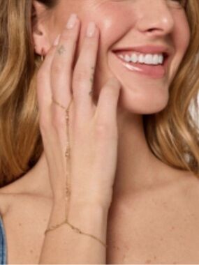 Delicate Gold Hand Chain Ring - Women Jewelry Ring